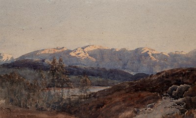 Lot 67 - Bernard Eyre Walker – Sunset in the hills | watercolour
