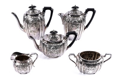 Lot 422 - ﻿A silver plated tea and coffee service by Walker & Hall