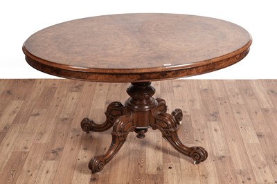 Lot 538 - A Victorian burr walnut and walnut breakfast table