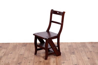 Lot 481 - A stained hardwood metamorphic library chair