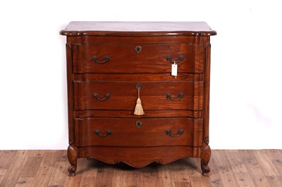 Lot 508 - A Continental mahogany serpentine front chest of drawers
