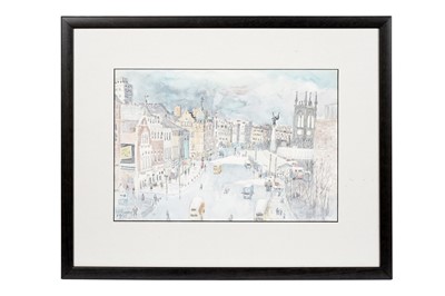 Lot 1070 - Charles Herbert "Charlie" Rogers – The Haymarket, Newcastle on Tyne | watercolour