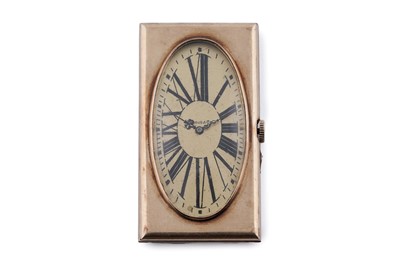 Lot 583 - Waltham & Co Patrician for Marcus & Co: a fine 14ct yellow gold purse clock