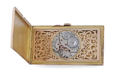Lot 583 - Waltham & Co Patrician for Marcus & Co: a fine 14ct yellow gold purse clock