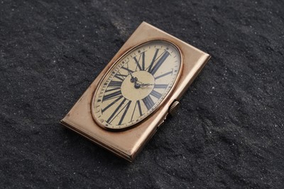 Lot 583 - Waltham & Co Patrician for Marcus & Co: a fine 14ct yellow gold purse clock