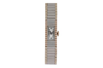 Lot 584 - A 14ct white and yellow gold manual wound cocktail watch