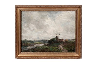 Lot 1048 - John Falconar Slater - A Windmill on the Banks of a River | oil