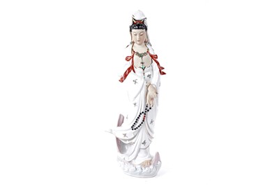 Lot 706 - A Chinese porcelain figure Guanyin