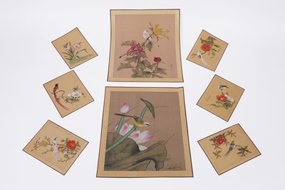 Lot 178 - Eight unframed Modern Japanese brush ink and watercolour paintings