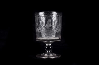 Lot 1168 - A Nelson commemorative glass goblet