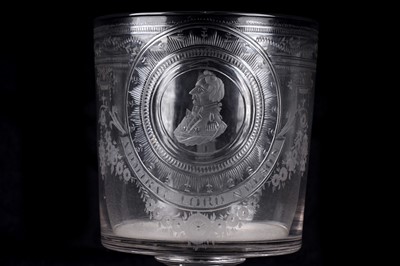 Lot 1168 - A Nelson commemorative glass goblet