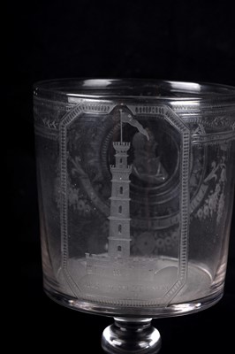 Lot 1168 - A Nelson commemorative glass goblet