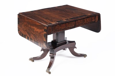 Lot 1269 - A Regency mahogany and coromandel banded sofa table
