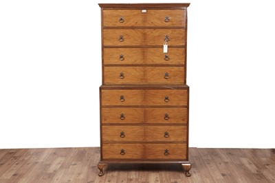 Lot 539 - An mid 20th Century walnut chest on chest