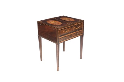 Lot 1291 - A George III inlaid mahogany bachelor's or gentleman's cabinet