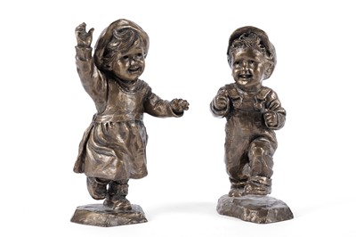 Lot 232 - Corinne Hartley (American, 1924-2020): a 20th Century pair of bronze figures