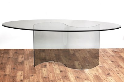 Lot 37 - Retailed by Barker and Stonehouse: a contemporary Italian glass dining table