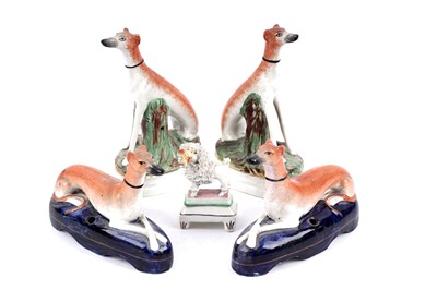 Lot 318 - A selection of Victorian Staffordshire greyhound models