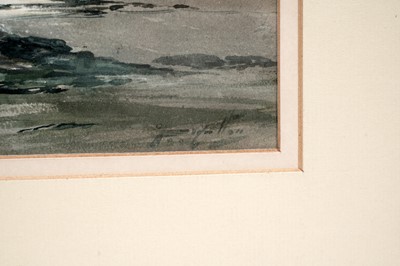 Lot 57 - Thomas Swift Hutton - North Shields at sunset | watercolour