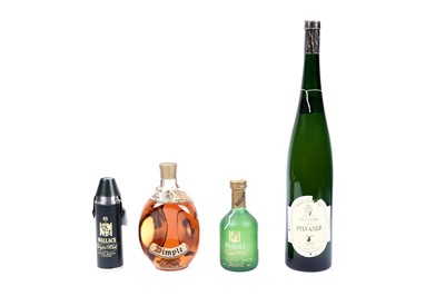 Lot 435 - A bottle of 1995 Michael La Laugel Sylvaner; and two bottles of whisky