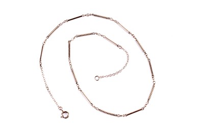 Lot 37 - A rose gold fancy link chain necklace