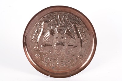 Lot 682 - A Keswick School of Industrial Arts circular copper charger