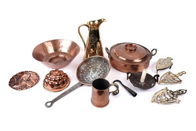 Lot 684 - A collection of copper and brass ware