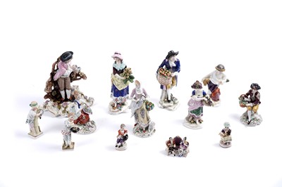 Lot 386 - A collection of Continental hard paste figural studies