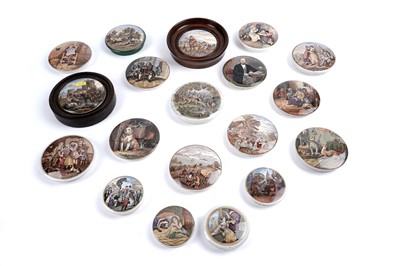 Lot 306 - A collection of Prattware pot lids