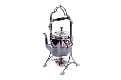 Lot 431 - A silver-plated spirit kettle