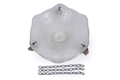 Lot 612 - An early 20th century Art Deco glass plafonnier