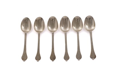 Lot 127 - A set of six James II/William & Mary silver-gilt Trefid spoons