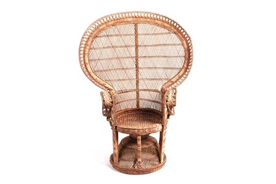 Lot 605 - A 1970’s wicker work peacock chair