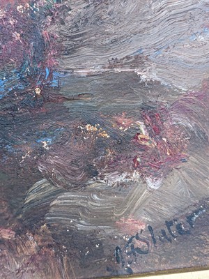 Lot 1 - John Falconar Slater - Misty Highland with heather and stream | oil