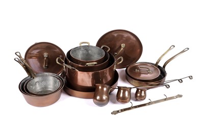 Lot 116 - A collection of 19th Century and later copper and brass pans