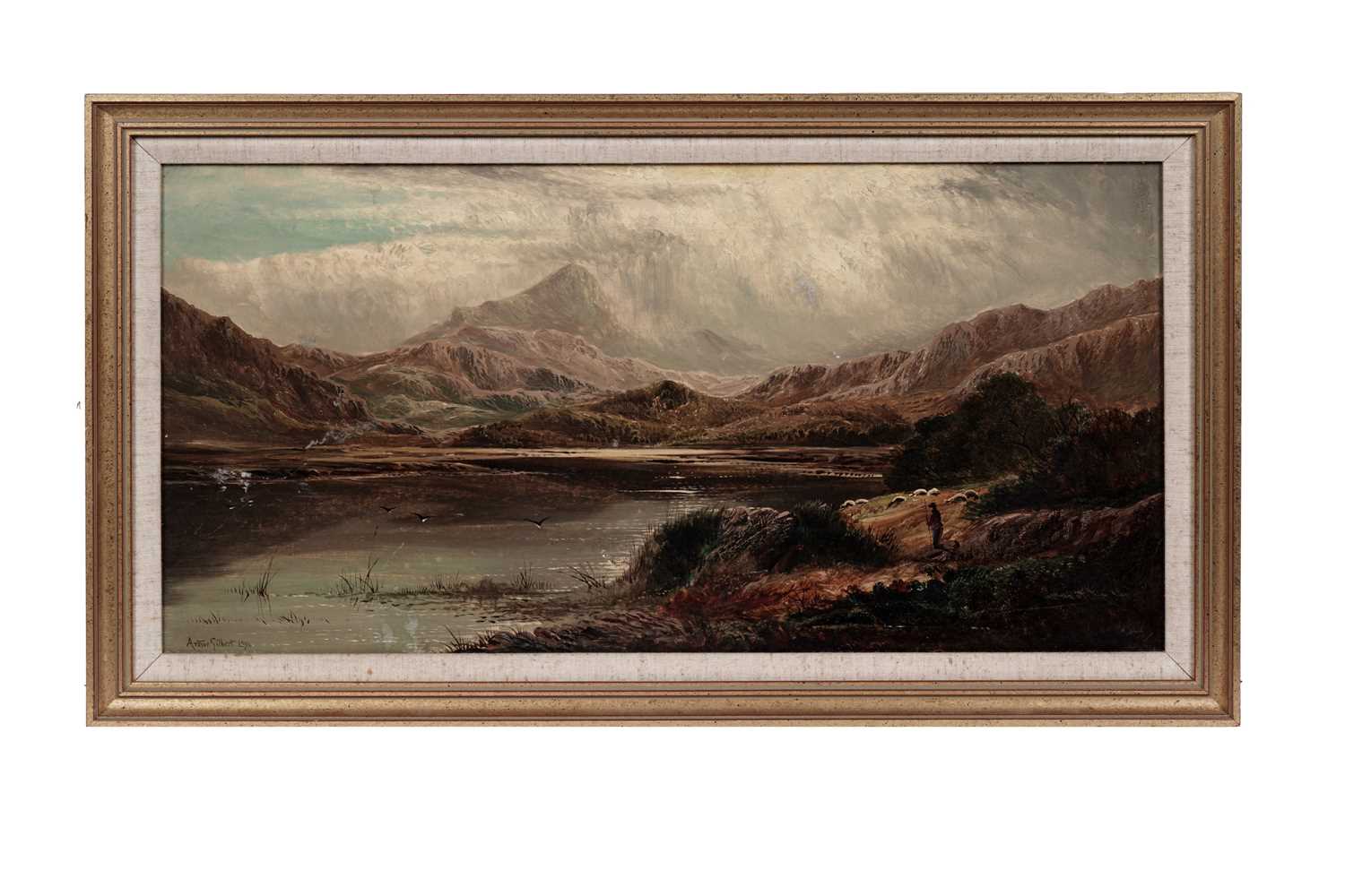 Lot 13 - Arthur Gilbert – Mountainous landscape with lake | oil