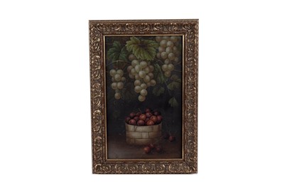 Lot 216 - Edwin Steele - Still life study of grapes and cherries | oil