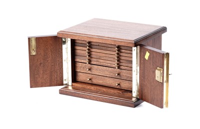Lot 184 - Peter Nichols, Nottingham: a mahogany specimen coin collectors cabinet