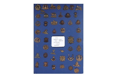 Lot 2 - A First World War (WWI) all brass economy issue display of cap badges