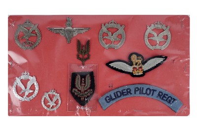 Lot 11 - A selection of cap, collar and other badges including: a scarce 1950's SAS beret badge