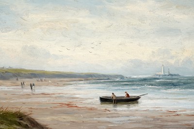 Lot 20 - John Davison Liddell – A view of Saint Mary’s Lighthouse, Whitley Bay | oil