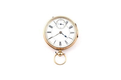 Lot 614 - A Victorian 18ct yellow gold open faced pocket watch
