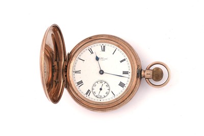 Lot 615 - Waltham, U.S.A.: an early 20th Century 9ct rose gold cased full hunter pocket watch