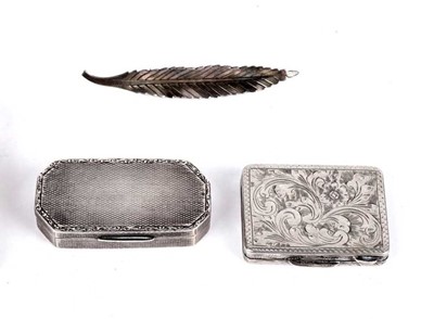 Lot 392 - A silver leaf pattern brooch by Anton Michelsen, Denmark; and two other silver items