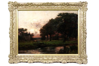 Lot 1051 - James Campbell Noble RSA - Sunset, Gogar House, Edinburgh | oil