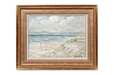 Lot 26 - George Smith RSA - Children on the Beach | oil
