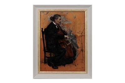 Lot 1010 - John Falconar Slater - Playing the Cello | oil