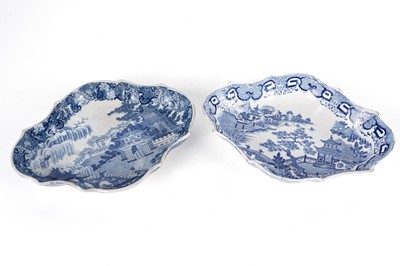 Lot 751 - Two Victorian blue and white transfer print willow pattern dishes