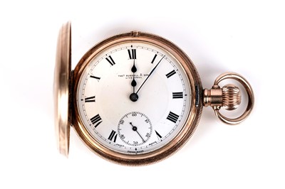 Lot 295 - Thomas Russell & Son, Liverpool: a gold plated half hunter pocket watch
