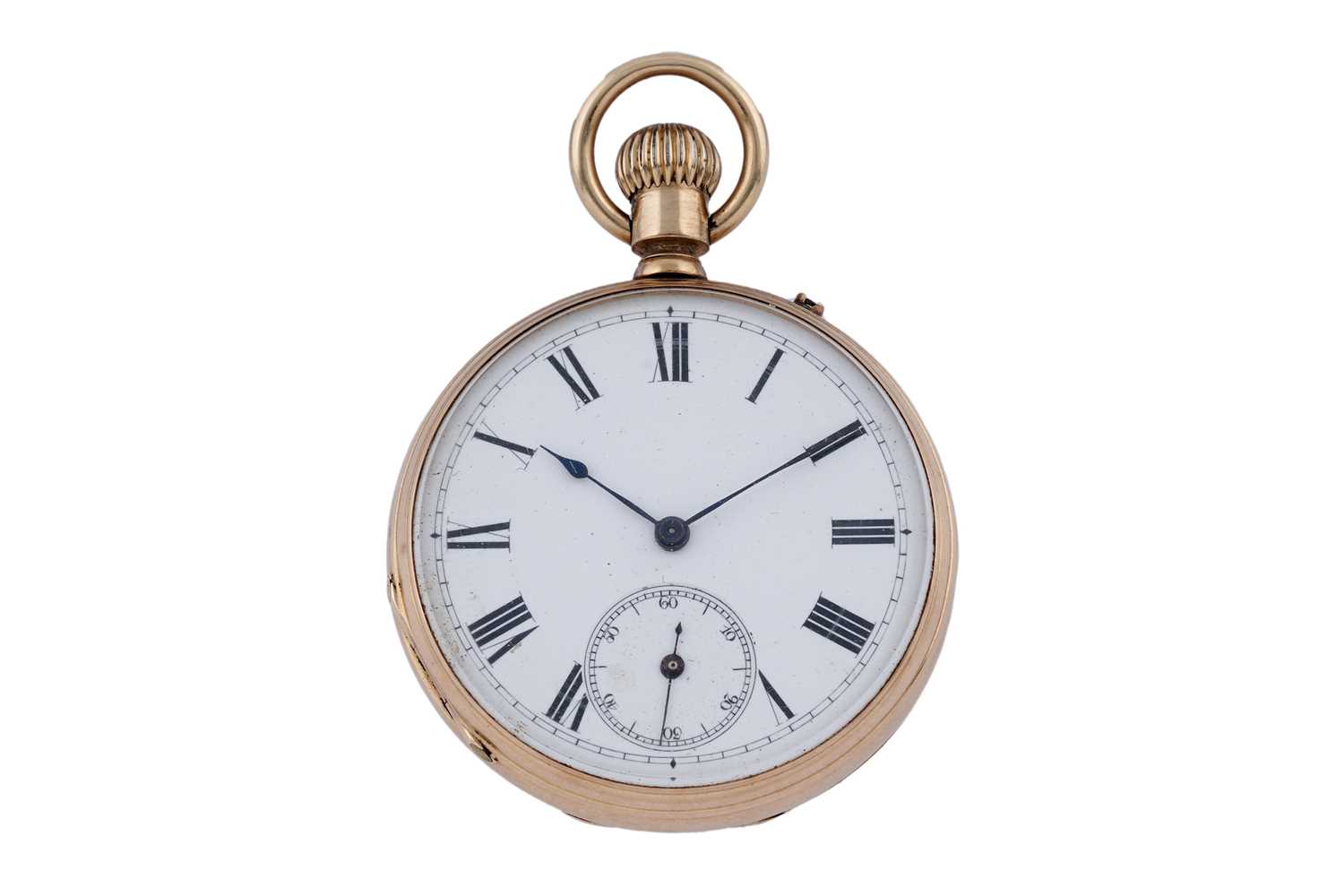 Lot 593 - An 18ct yellow gold cased open faced pocket watch